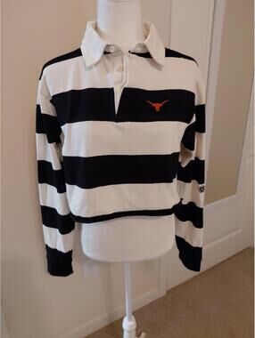 Hype & Vice Rugby Top Size S Cropped Multicolor EUC